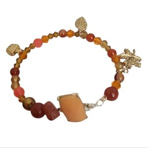 Coral Beads Leaf Apple Bracelet